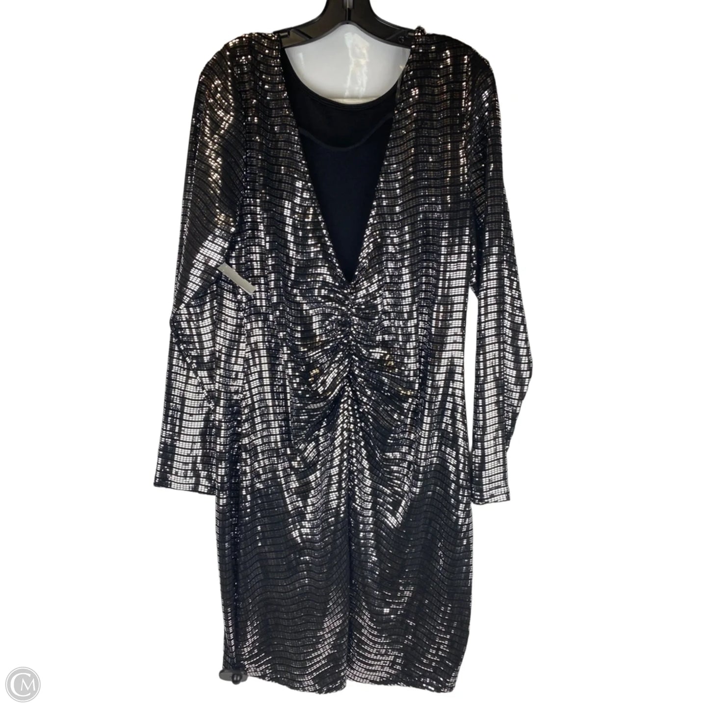 Dress Party Midi By Clothes Mentor In Silver, Size: 3