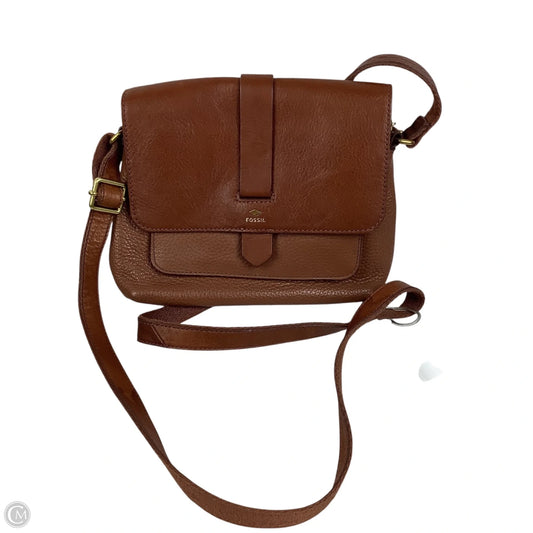 Crossbody Leather By Fossil, Size: Medium