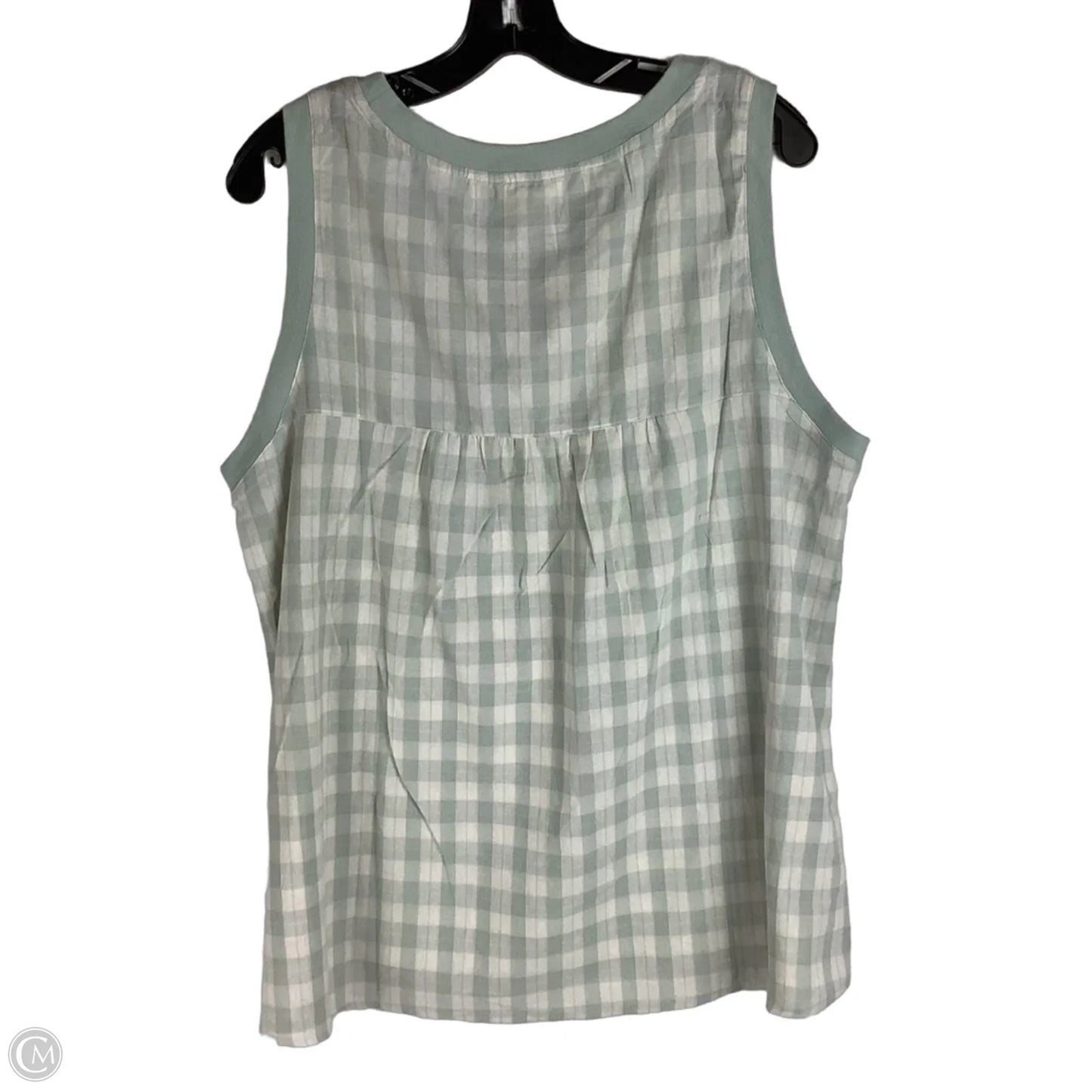Top Sleeveless By Cotton Bleu In Checkered Pattern, Size: Xl