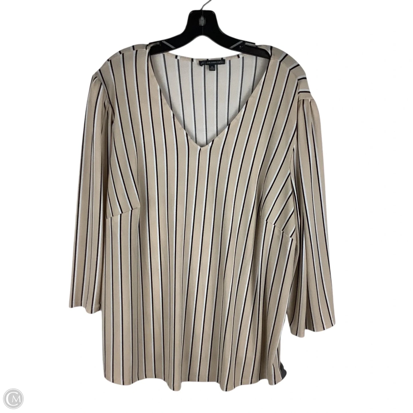 Top Long Sleeve By Adrianna Papell In Striped Pattern, Size: 2x