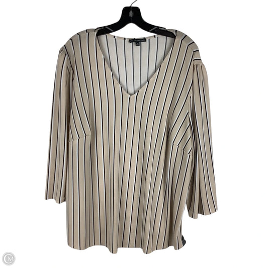 Top Long Sleeve By Adrianna Papell In Striped Pattern, Size: 2x