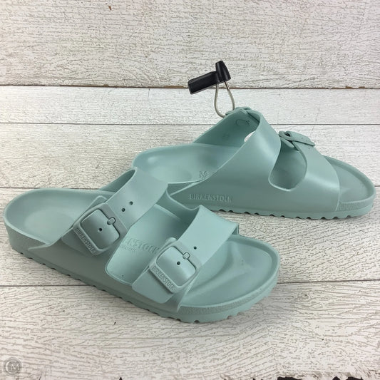 Sandals Flats By Birkenstock In Teal, Size: 5.5/36