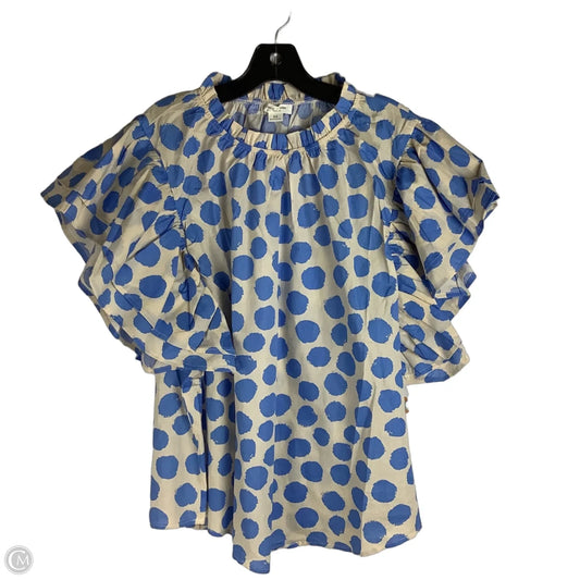Top Short Sleeve By Chicsoul In Polkadot Pattern, Size: 3x