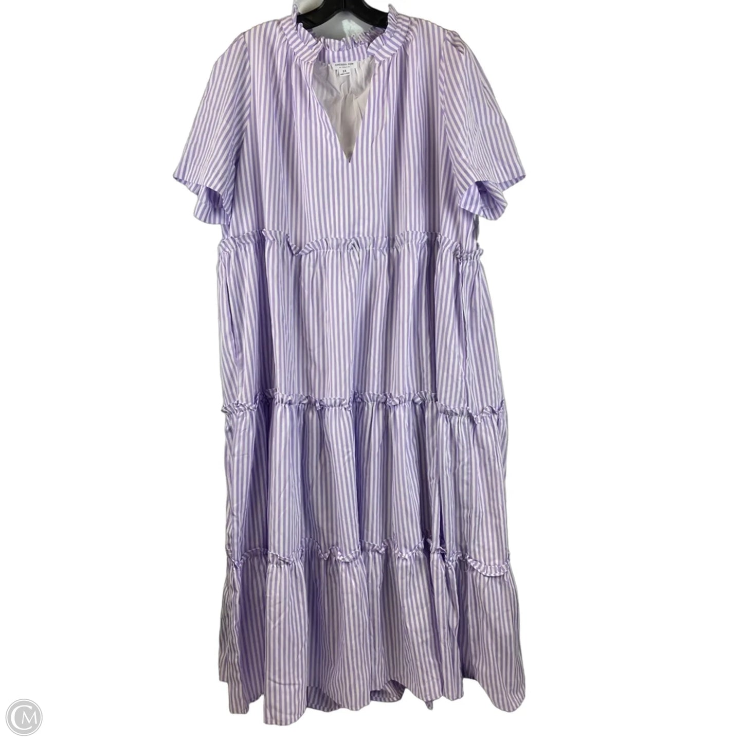 Dress Casual Maxi By Chicsoul In Purple & White, Size: 3x