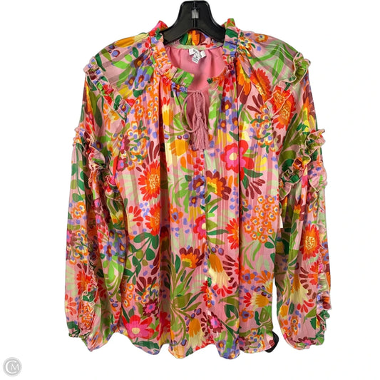 Top Long Sleeve By Clothes Mentor In Multi-colored, Size: M