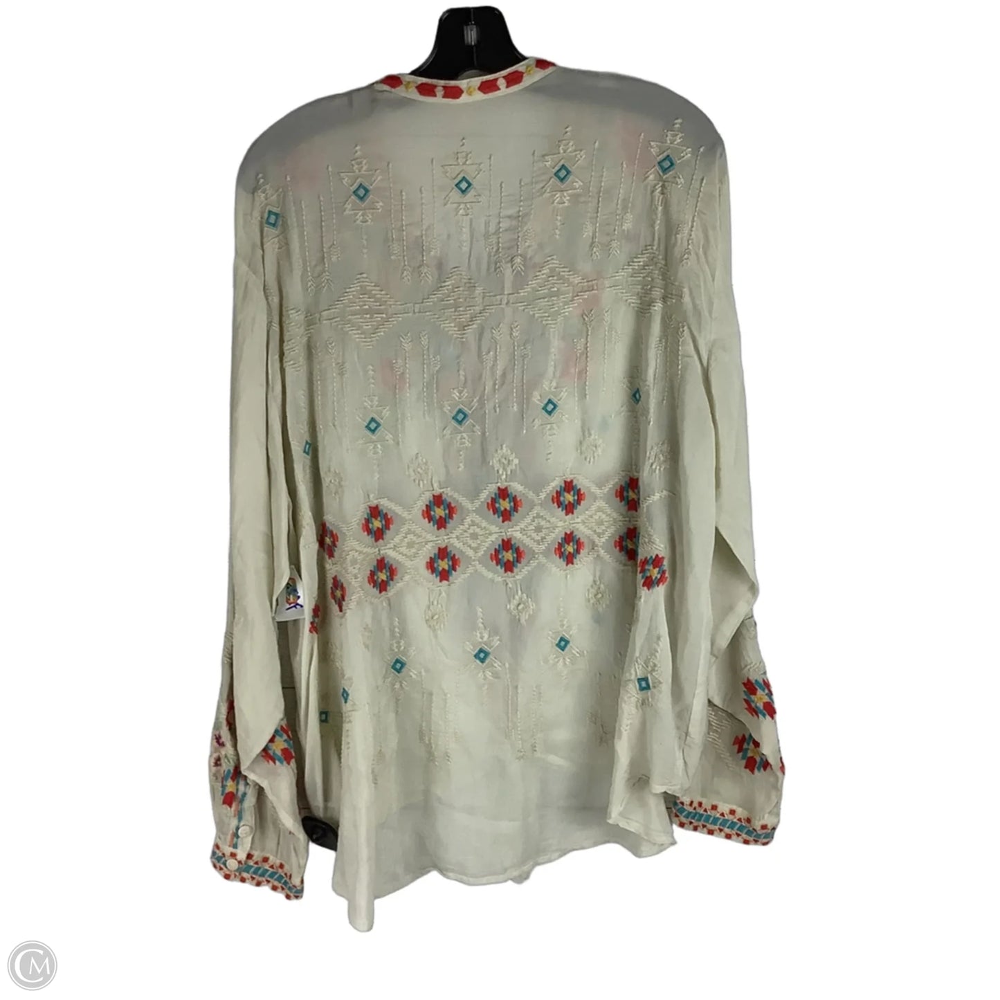 Top Long Sleeve By Johnny Was In Floral Print, Size: Xl