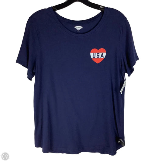 Top Short Sleeve By Old Navy In Navy, Size: L