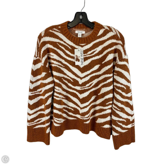 Sweater By Nine West In Brown & White, Size: M