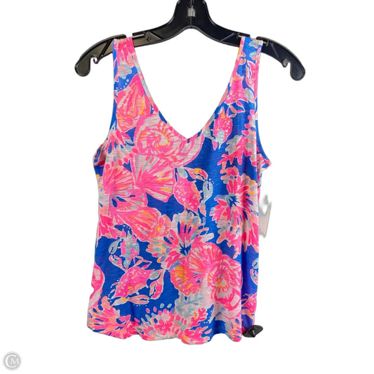 Top Sleeveless Designer By Lilly Pulitzer In Blue & Pink, Size: Xs