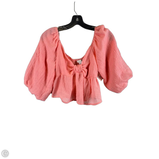 Top Short Sleeve By Hyfve In Pink, Size: S