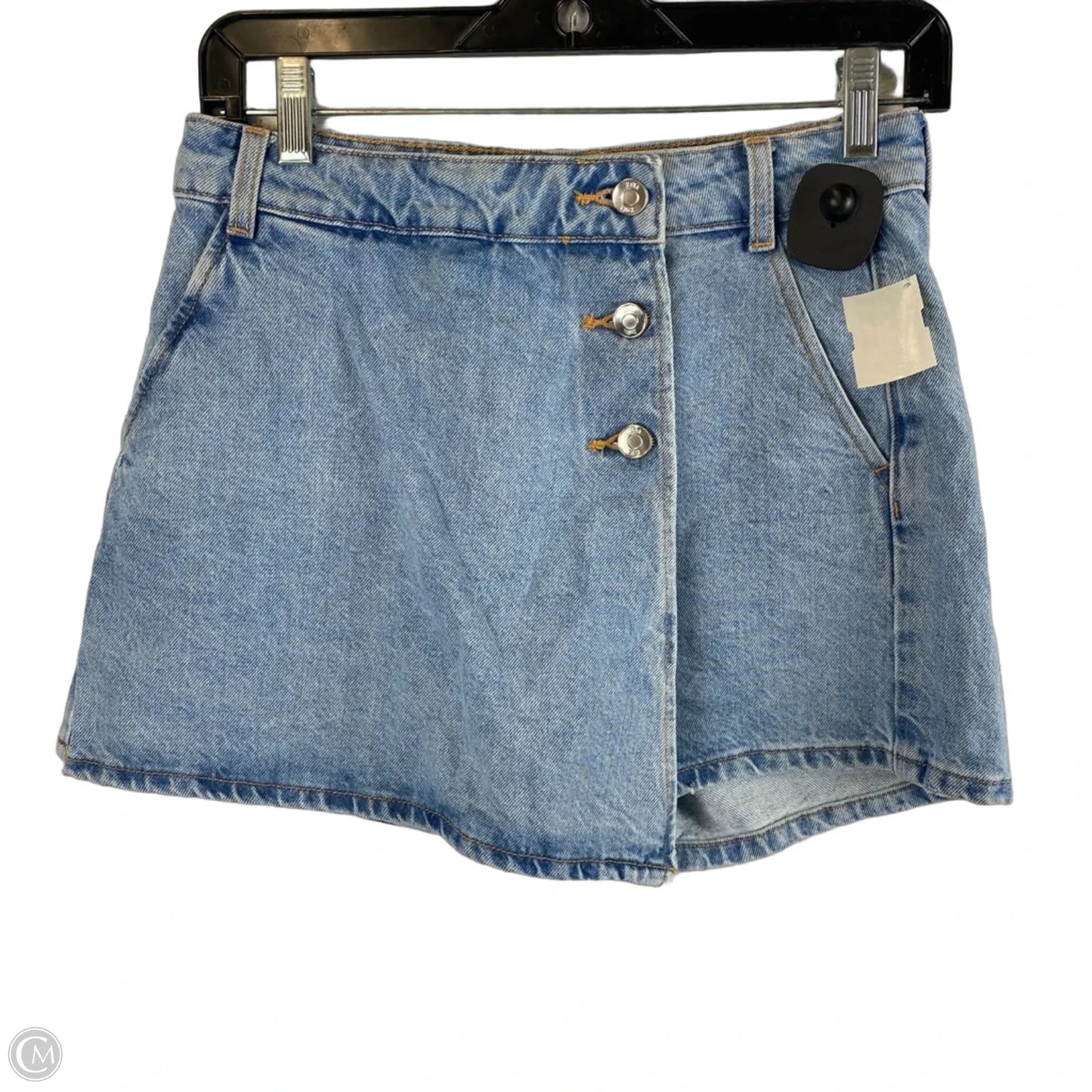 Skirt Mini & Short By Zara In Blue Denim, Size: Xs