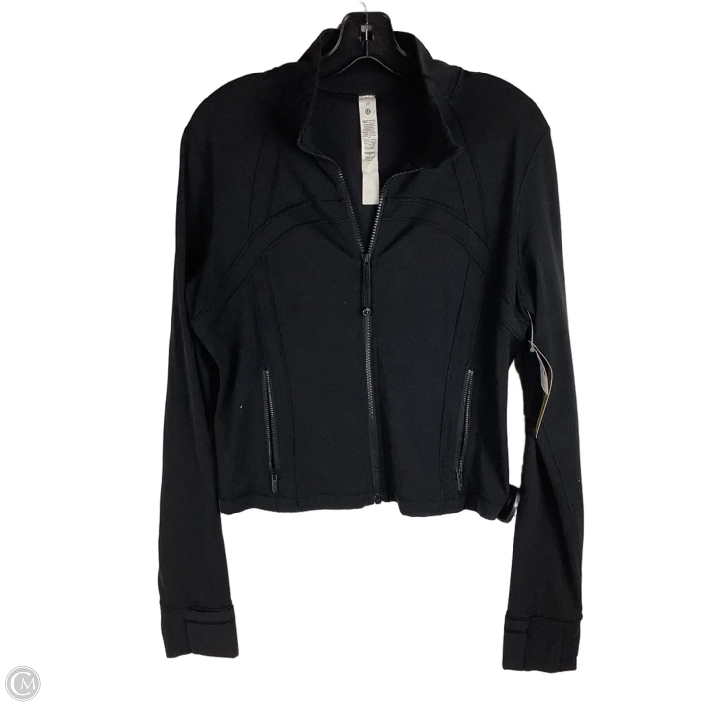Athletic Jacket By Lululemon In Black, Size: 12