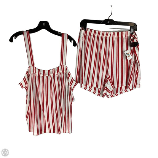 Shorts Set By Lake In Red & White, Size: Xl