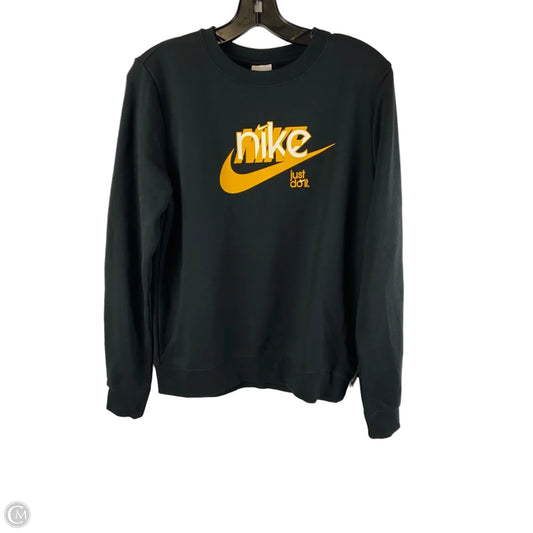 Sweatshirt Collar By Nike In Black & Yellow, Size: S