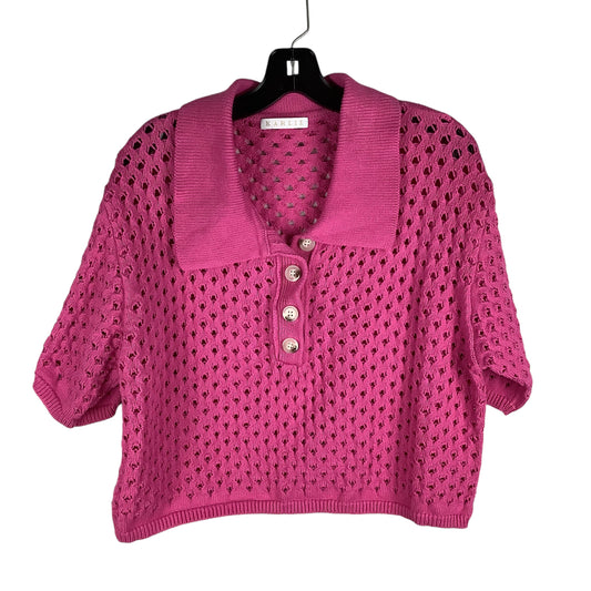 Sweater Short Sleeve By Karlie In Pink, Size: L