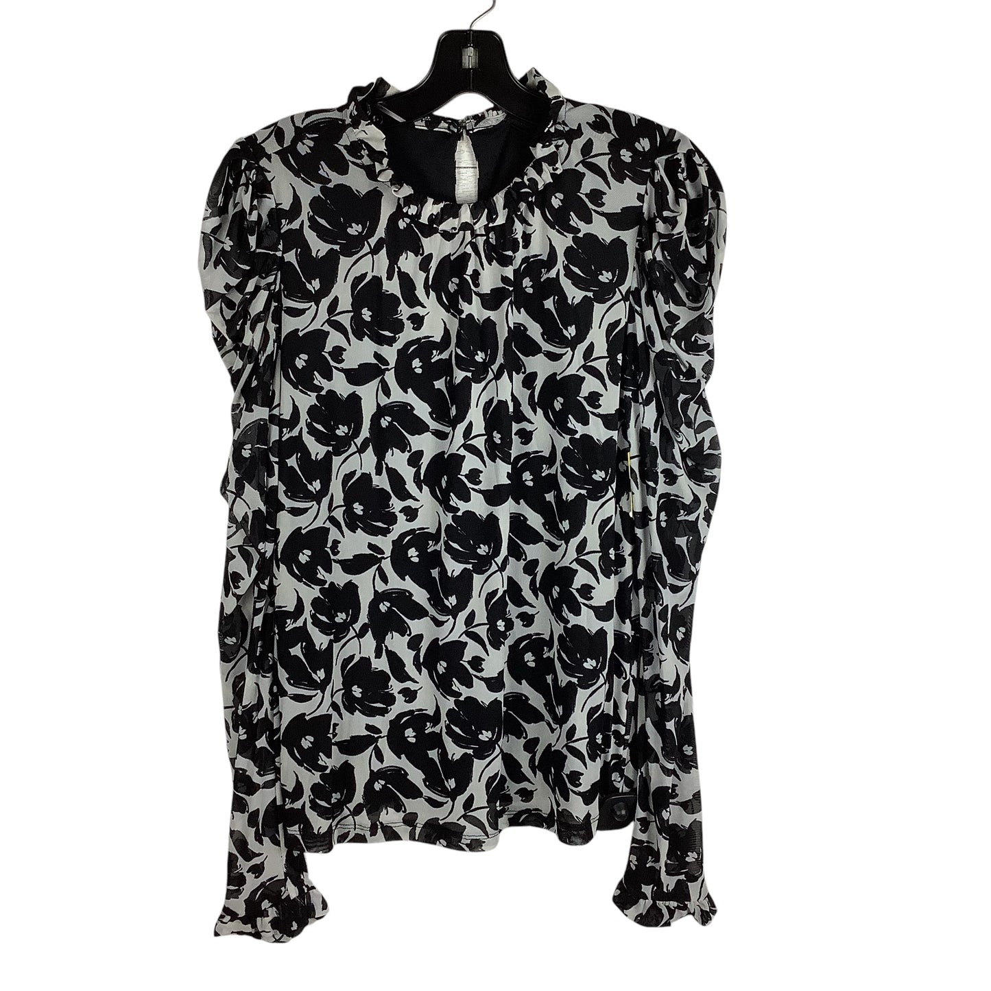 Top Long Sleeve By Dkny In Black, Size: S