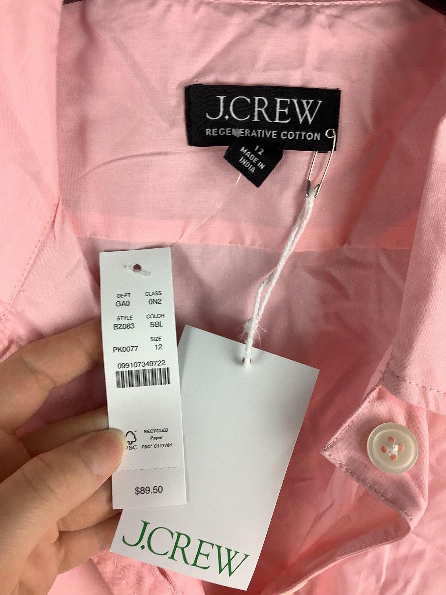 Top Short Sleeve By J. Crew In Pink, Size: 12