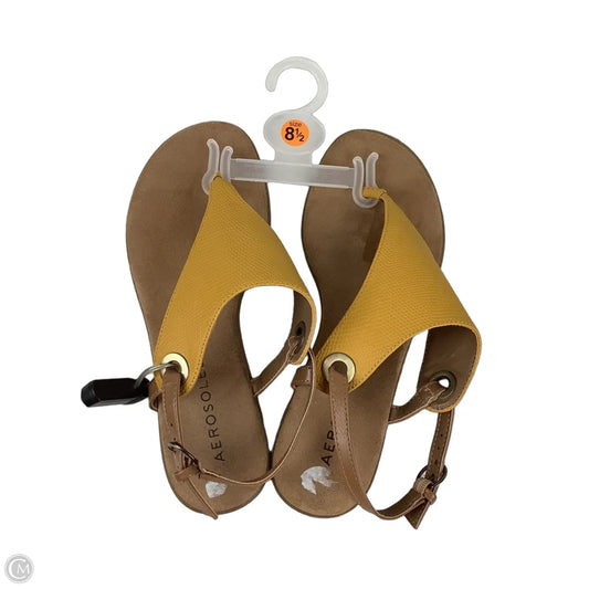 Sandals Flats By Aerosoles In Yellow, Size: 8.5