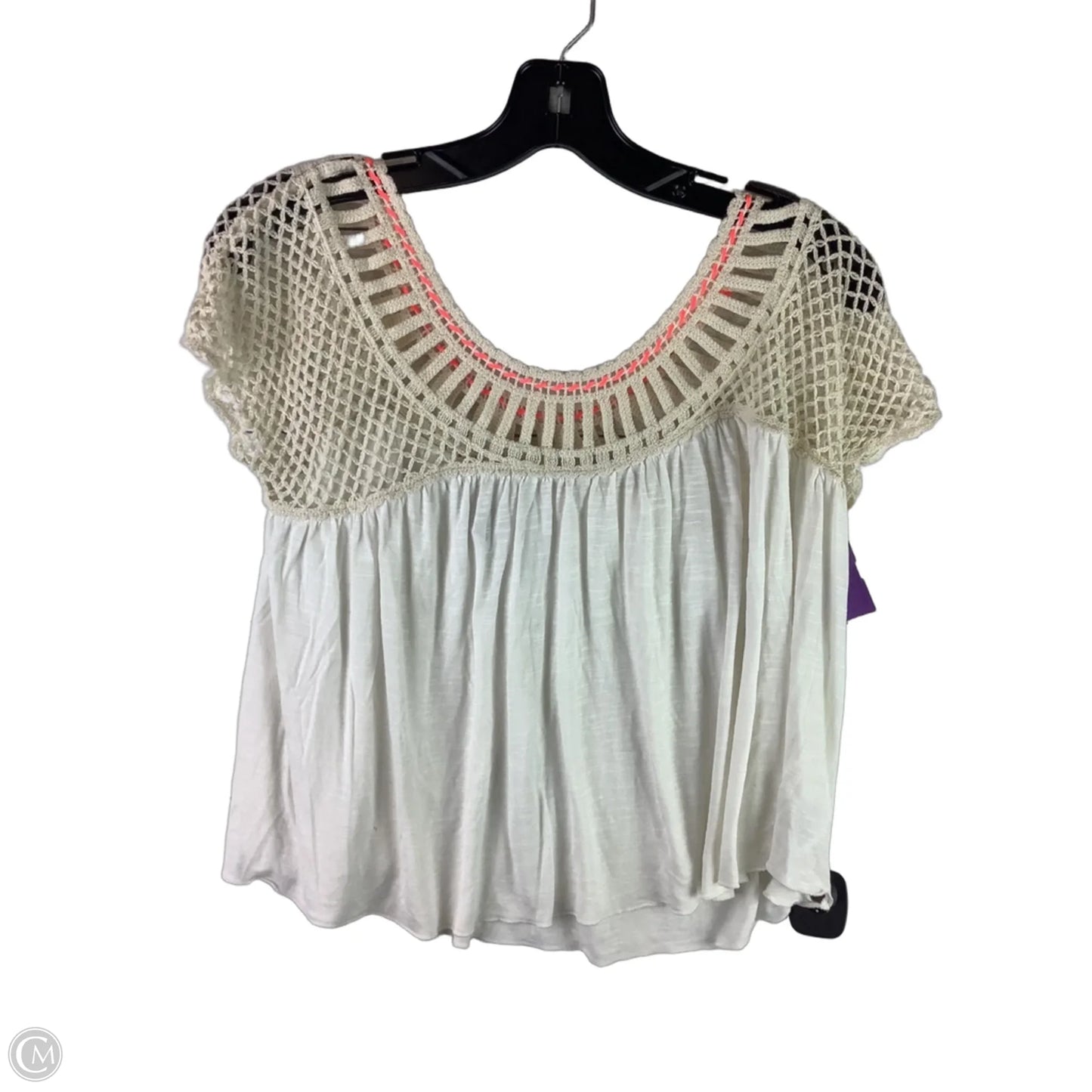 Top Short Sleeve By American Eagle In Cream, Size: S