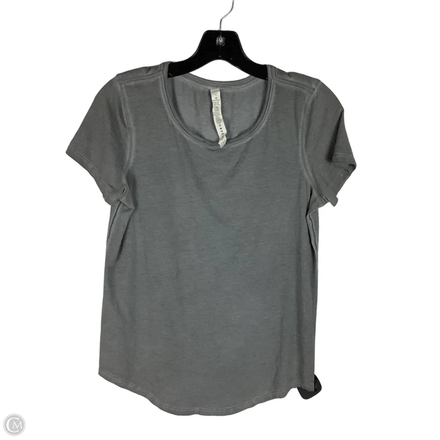 Athletic Top Short Sleeve By Lululemon In Grey, Size: 4
