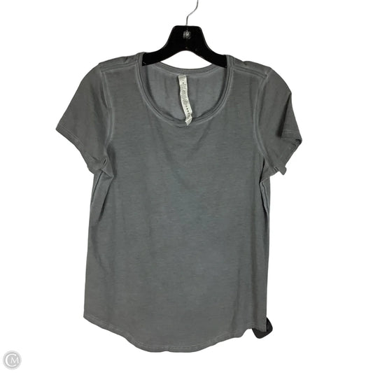 Athletic Top Short Sleeve By Lululemon In Grey, Size: 4