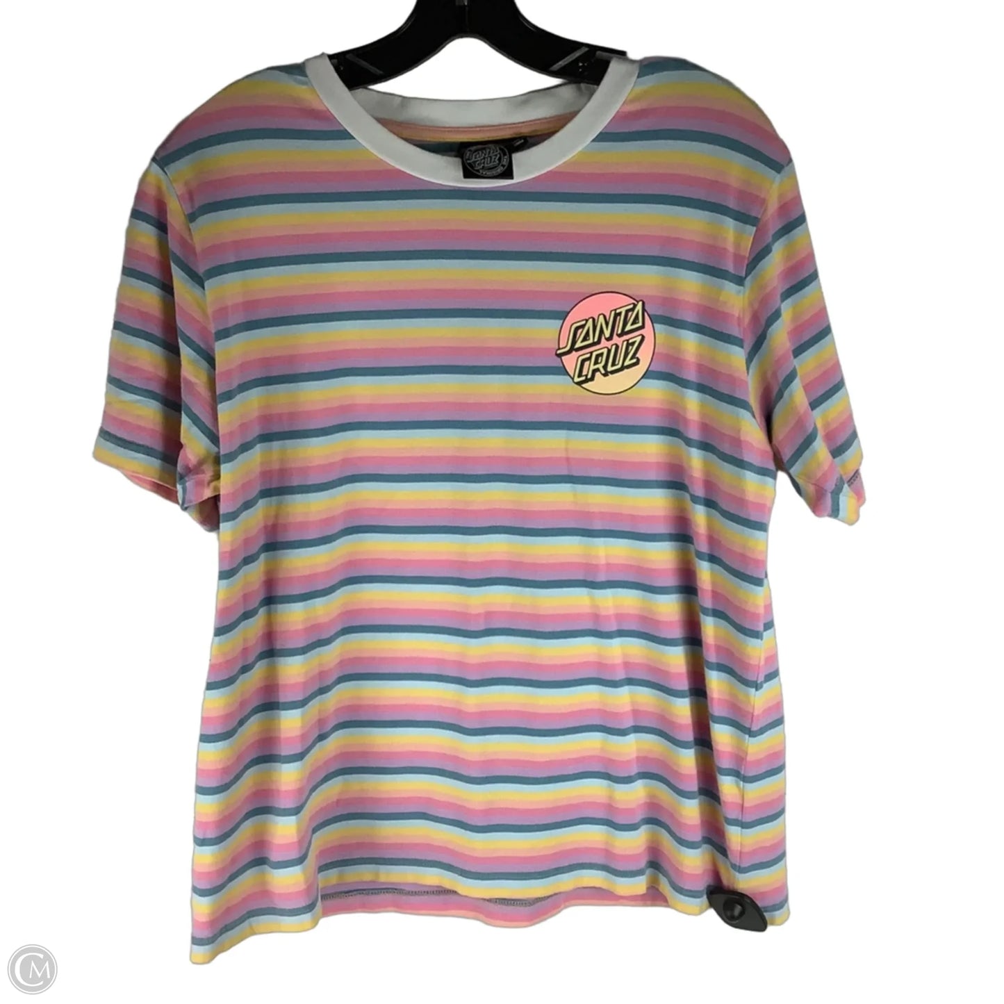 Top Short Sleeve Basic By Clothes Mentor In Striped Pattern, Size: L