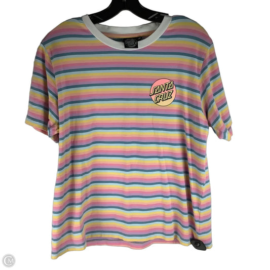 Top Short Sleeve Basic By Clothes Mentor In Striped Pattern, Size: L