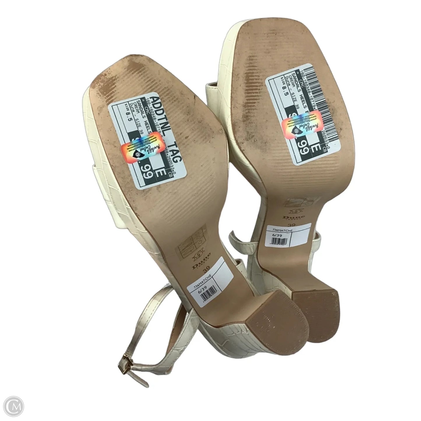Sandals Heels Block By Cmc In Cream, Size: 8.5