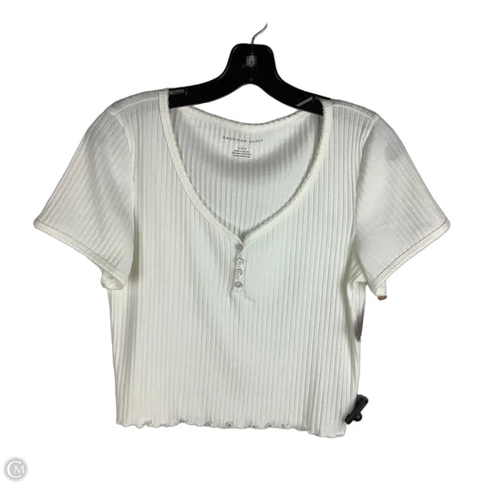 Top Short Sleeve By American Eagle In White, Size: L