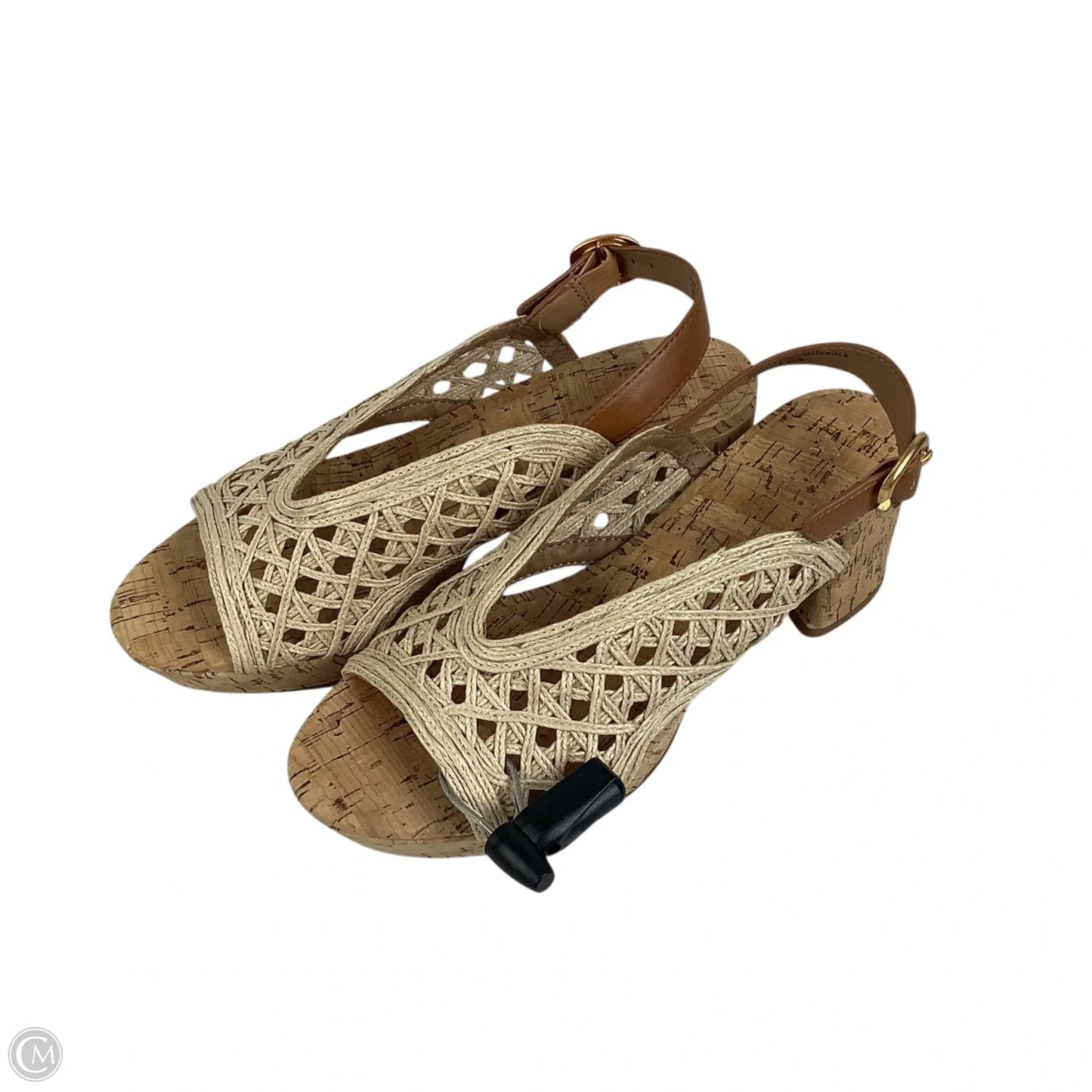 Sandals Heels Block By Aerosoles In Beige, Size: 7.5