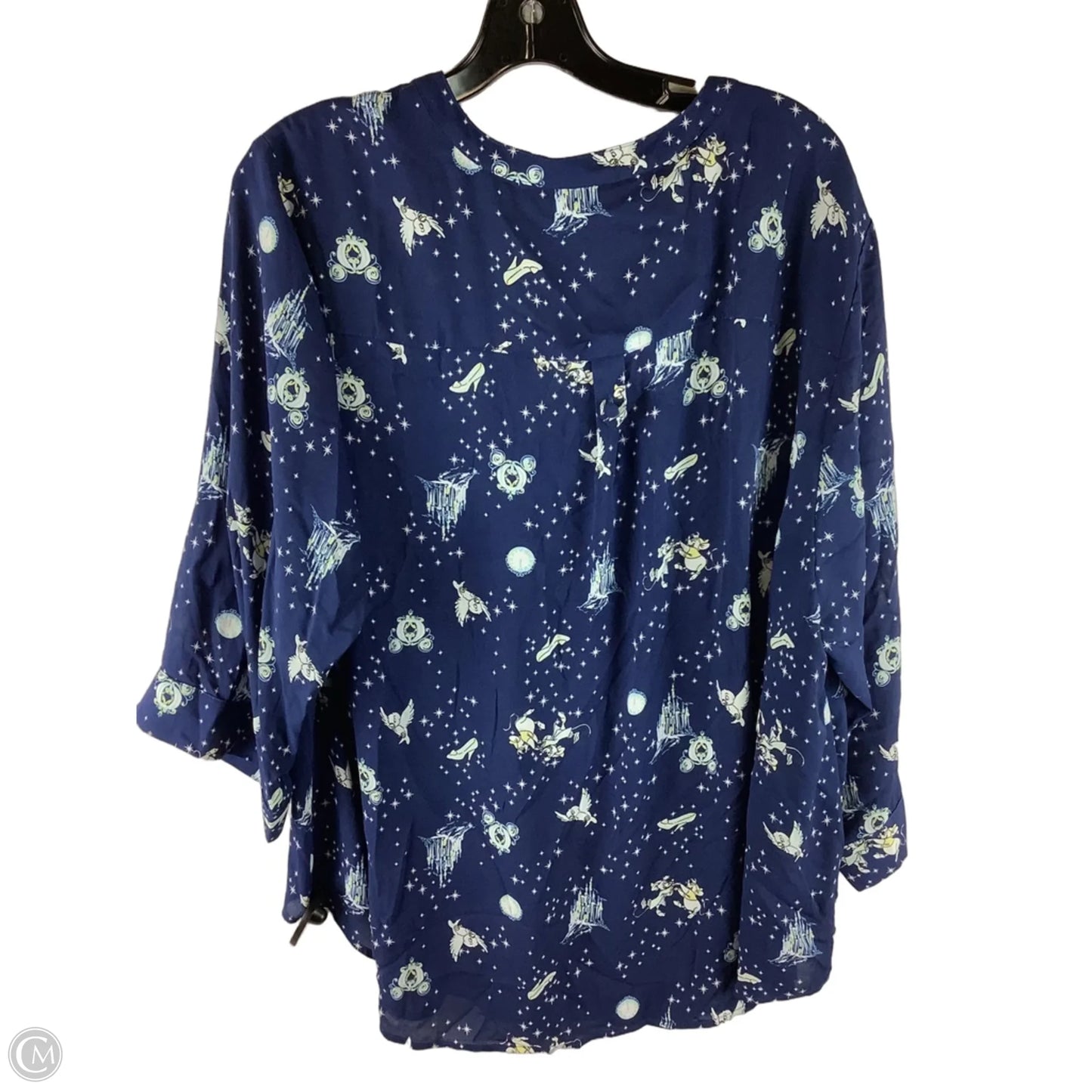 Top 3/4 Sleeve By Disney In Blue, Size: 3x