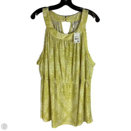 Top Sleeveless By Cato In Yellow, Size: 2x (22/24)