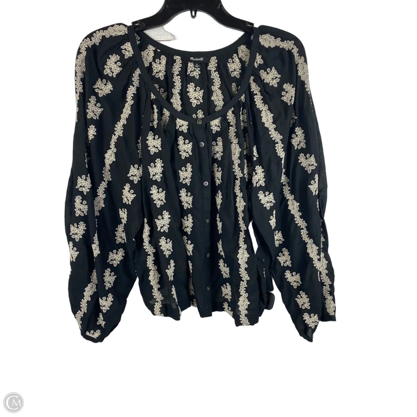 Top Long Sleeve By Madewell In Black, Size: M
