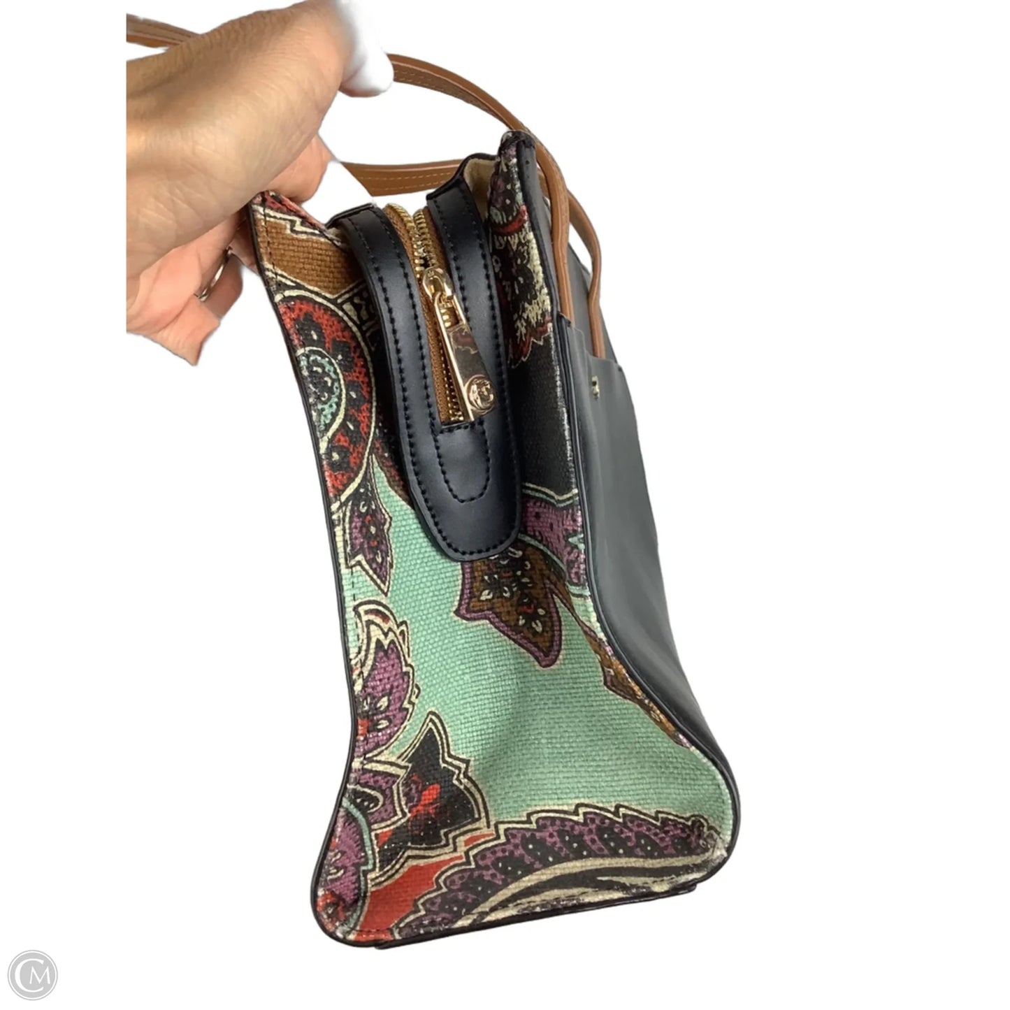 Handbag Leather By Spartina, Size: Medium