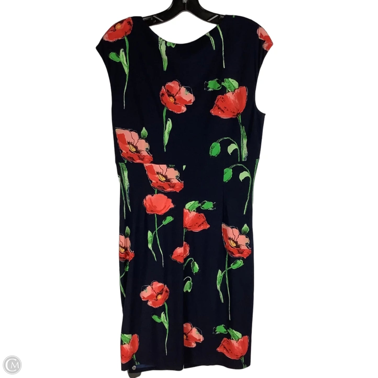 Dress Casual Midi By Lauren By Ralph Lauren In Navy, Size: 14