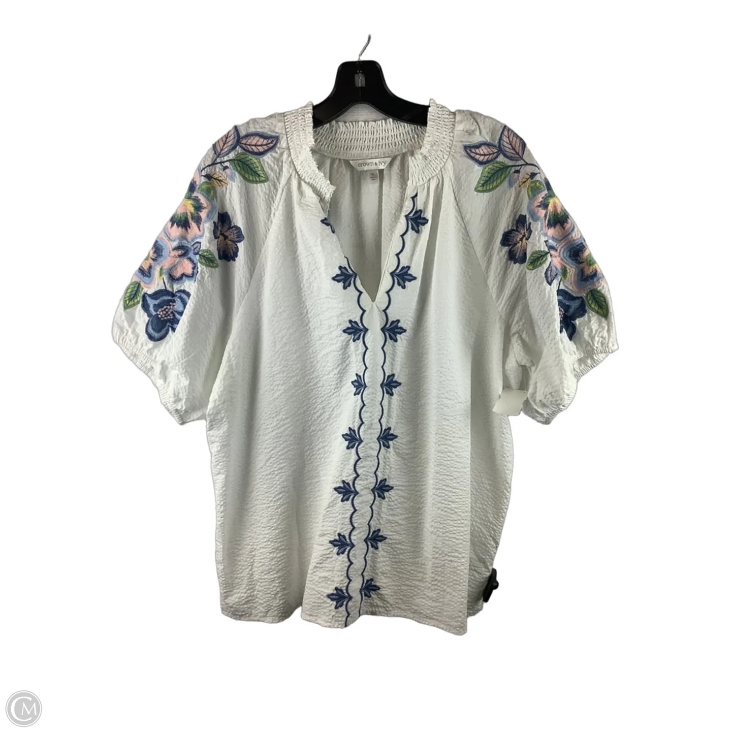 Top Short Sleeve By Crown And Ivy In White, Size: Xl