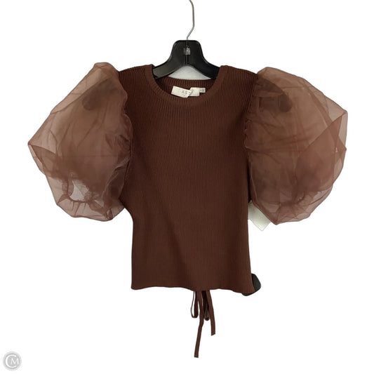 Top Short Sleeve By Astr The Label In Brown, Size: S
