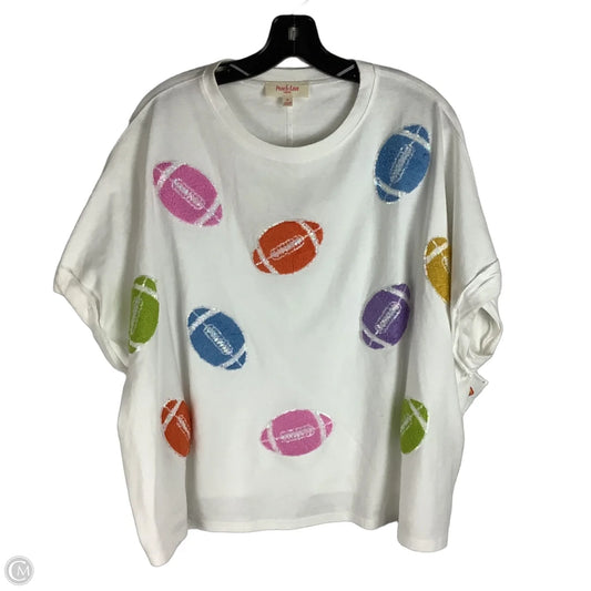 Top Short Sleeve By Peach Love Cream California In White, Size: M