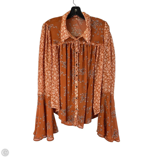Top Long Sleeve By Free People In Floral Print, Size: Xl