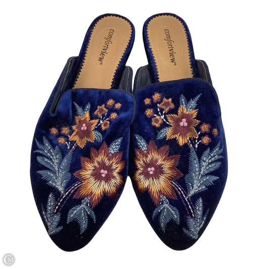 Shoes Flats By Comfortview In Navy, Size: 10