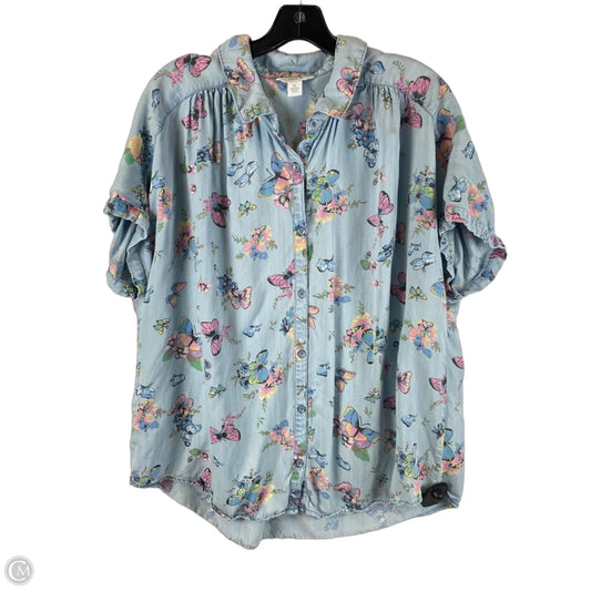 Top Short Sleeve By Intro In Multi-colored, Size: Xl
