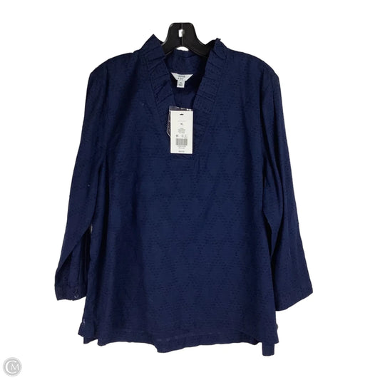 Top Long Sleeve By Crown And Ivy In Navy, Size: Xl