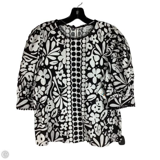 Top Short Sleeve By Clothes Mentor In Black & White, Size: L