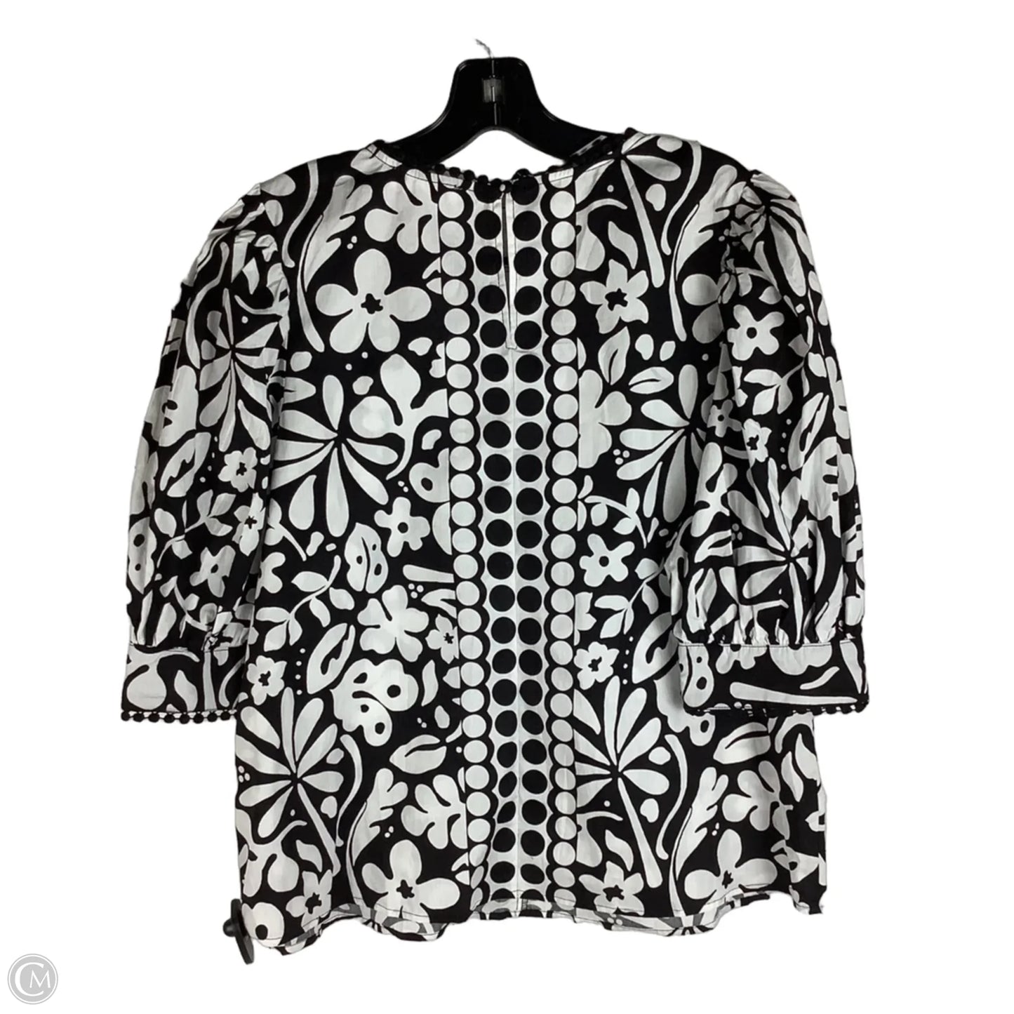 Top Short Sleeve By Clothes Mentor In Black & White, Size: L