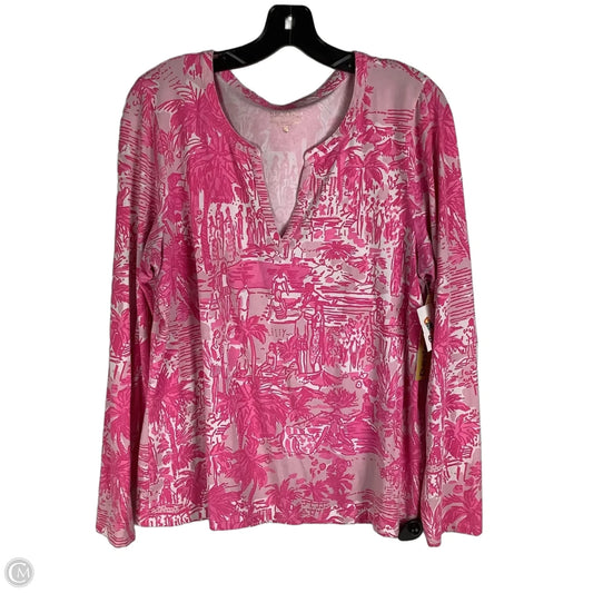 Top Long Sleeve Designer By Lilly Pulitzer In Pink, Size: Xl