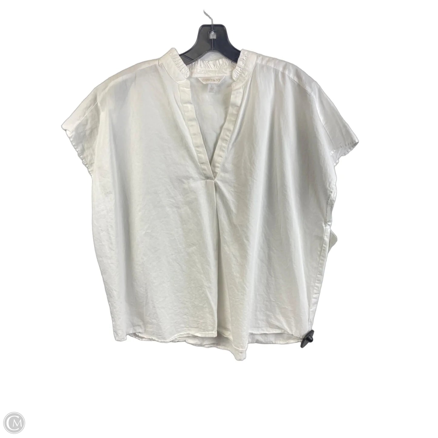 Top Short Sleeve By Crown And Ivy In White, Size: L