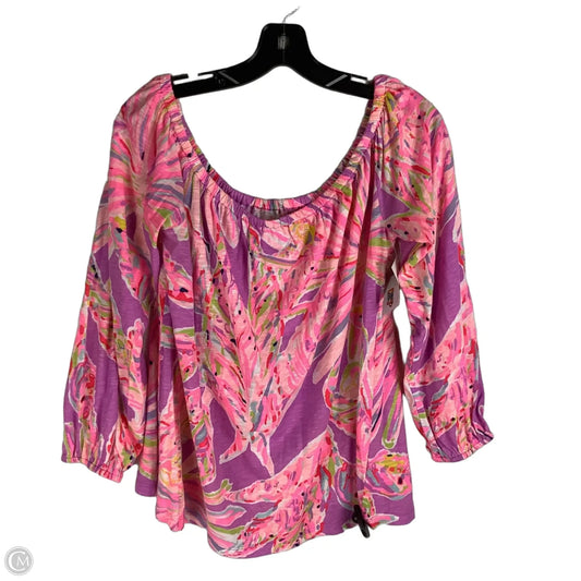 Top Long Sleeve Designer By Lilly Pulitzer In Pink, Size: L