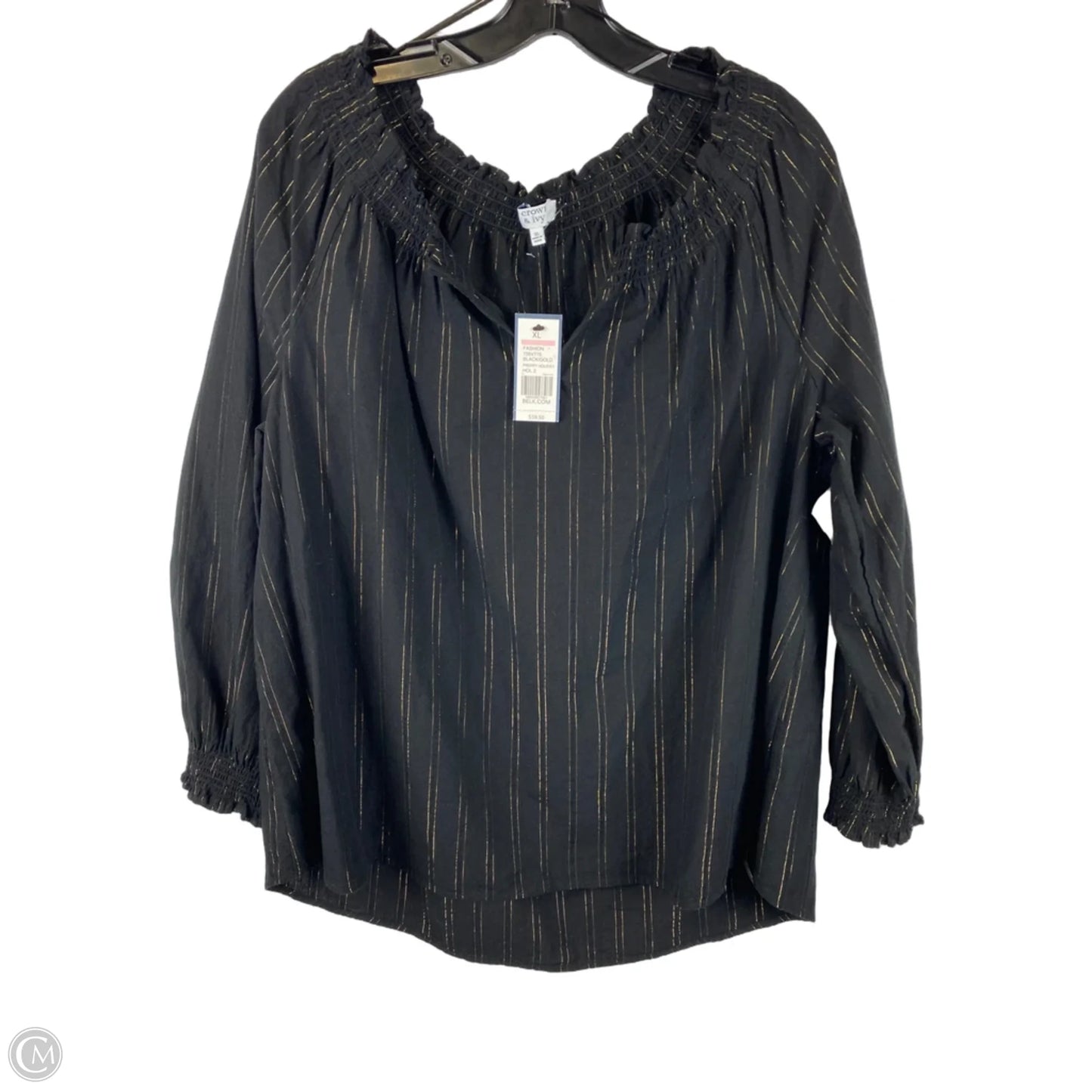 Top Long Sleeve By Crown And Ivy In Black, Size: Xl