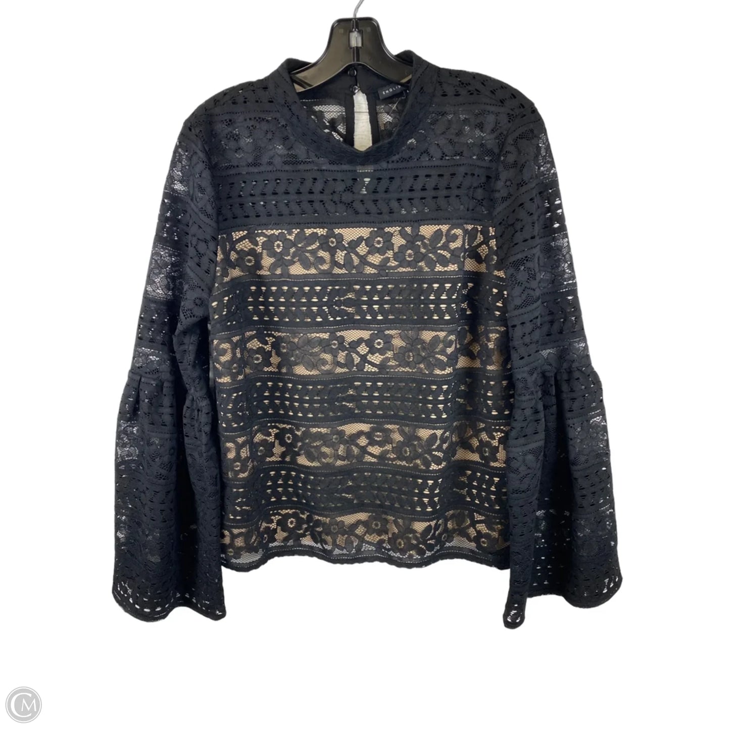 Top Long Sleeve By English Factory In Black, Size: L