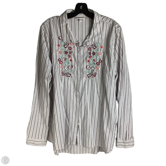 Top Long Sleeve By Shyanne In Striped Pattern, Size: Xxl